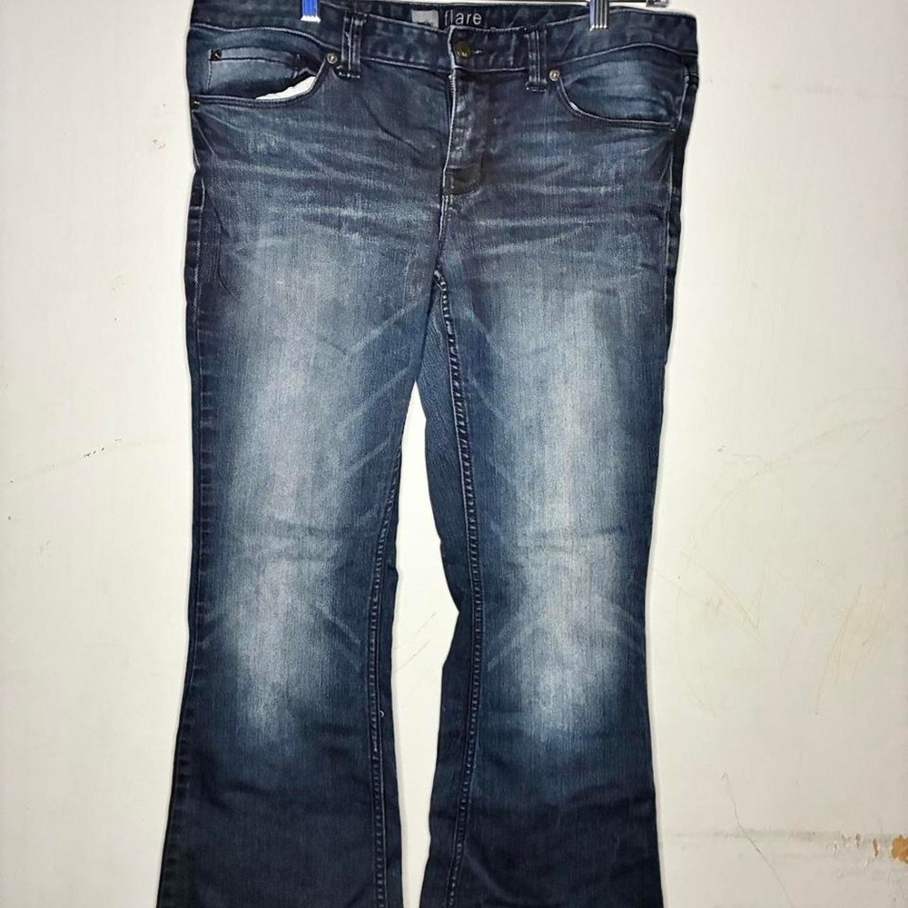 Mossimo Flare Premium Denim Jeans Size 10 Fit 3 Dark Wash #vintage #y2k